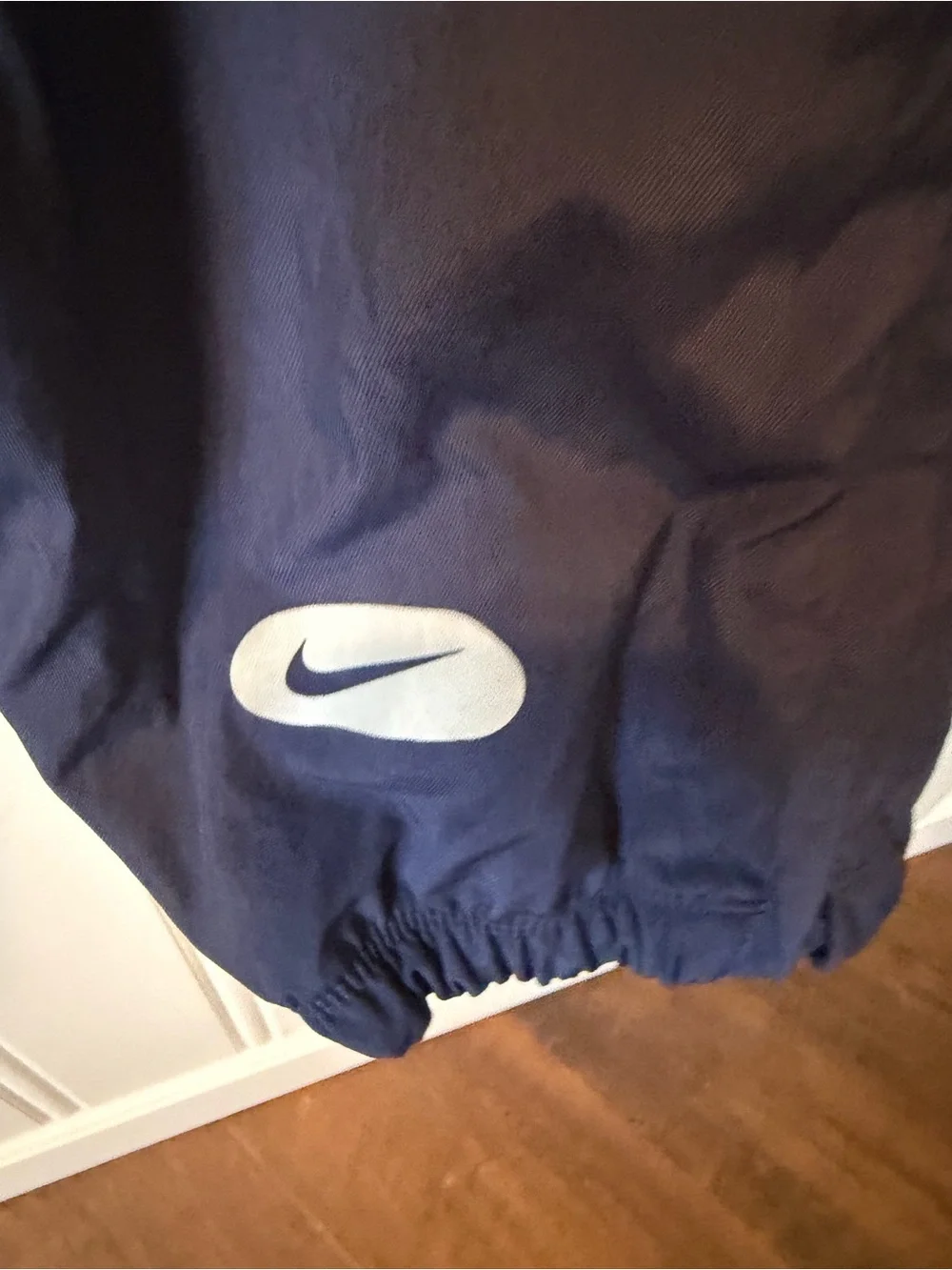 Vintage Nike Athletics Nylon Windbreaker Track Pants Navy Blue Boys Youth Large